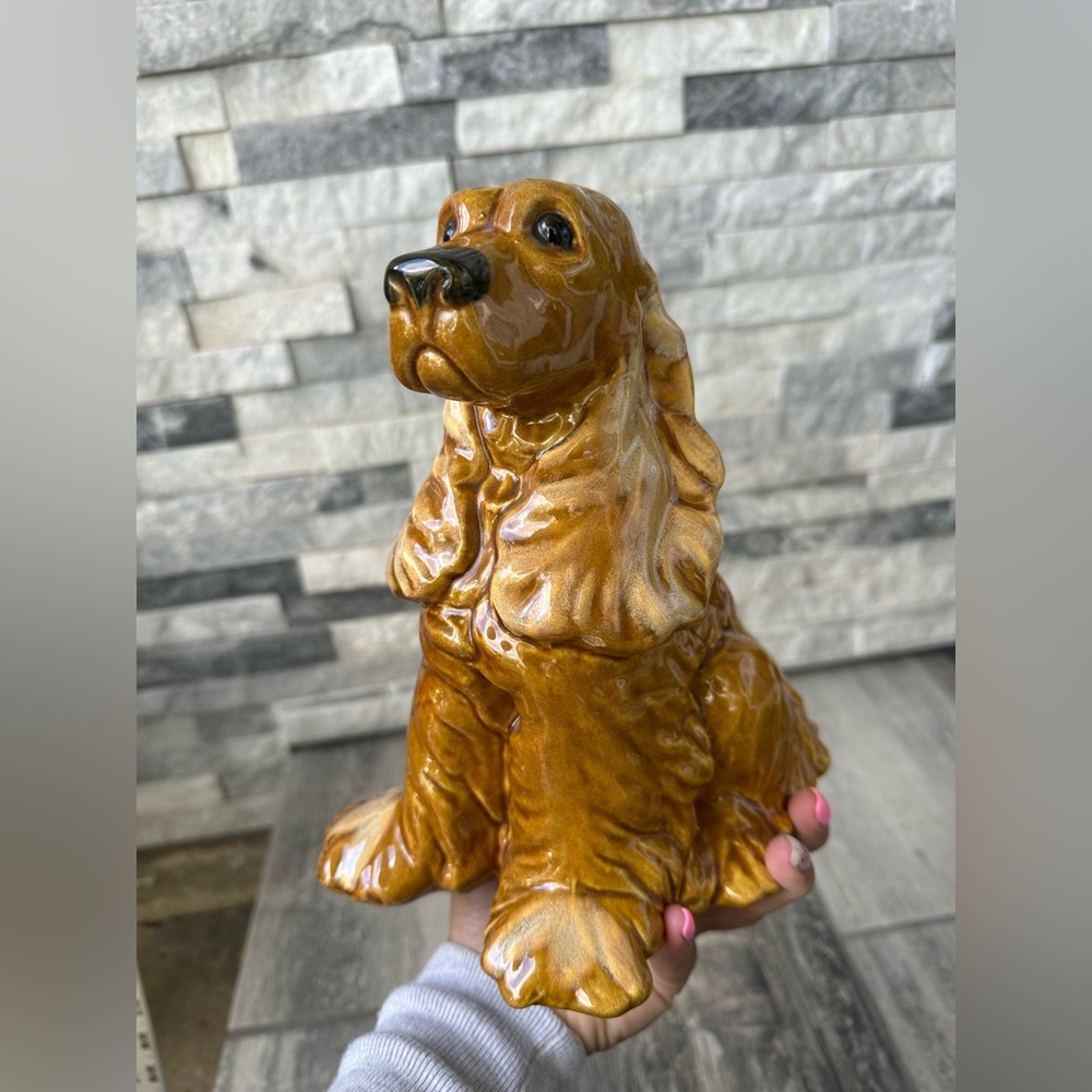 Blonde Cocker Spaniel Life Like Ceramic Sitting Dog  Figurine 9” Royal Haegee? - Picture 6 of 17